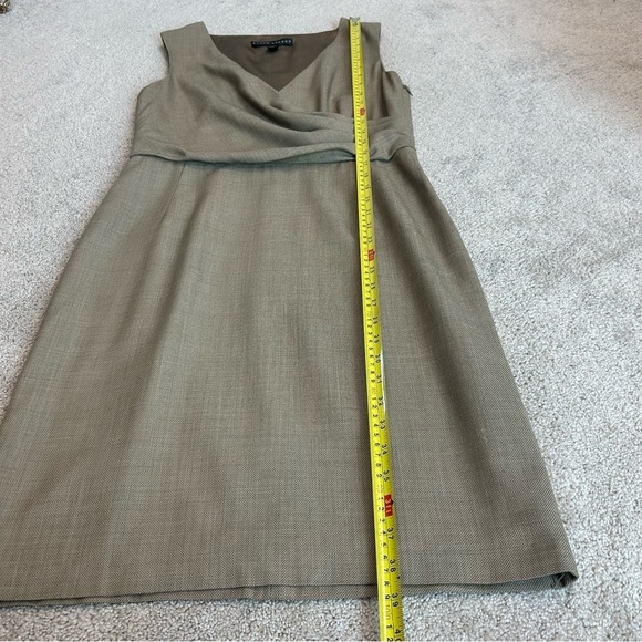 Ralph Lauren tan camel brown sleeveless wool cashmere belted midi dress Sz 10 - Picture 11 of 15